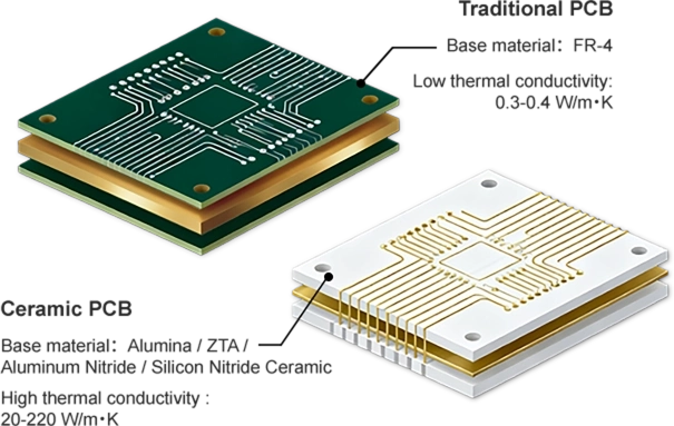 Traditional PCB vs Ceramic Substrate